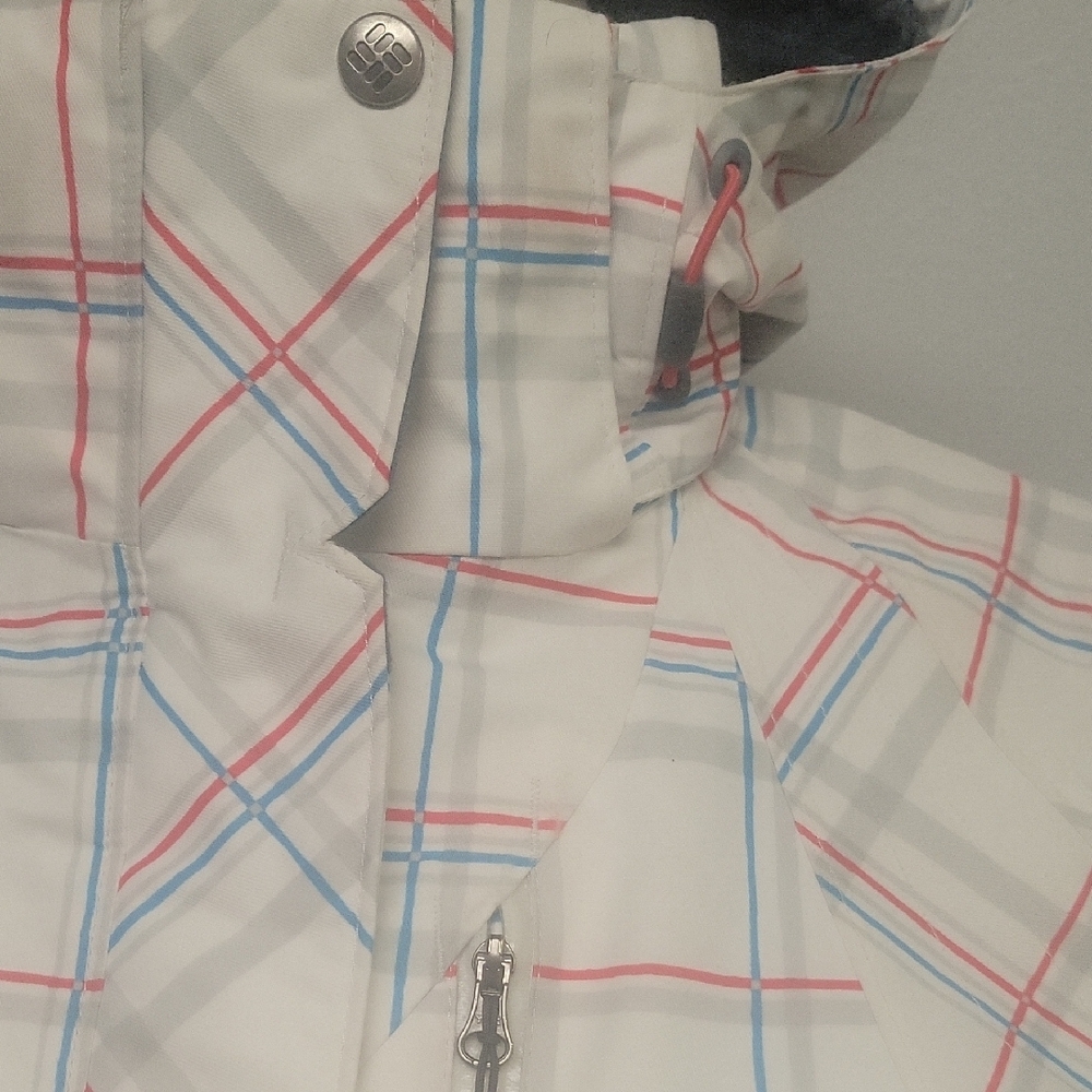 Columbia Women's White and Red Plaid Ski Jacket - Picture 2 of 6